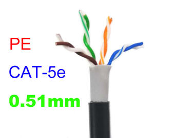 Wasserdichtes PET Cat5e Kupfer-Kabel im Freien, schirmte hohe Geschwindigkeit Lan Cables UTP 24AWG ab