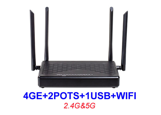 Doppelband-Töpfe WIFI 2.4G 5G 1 USB EPON XPON ONU KEXINT Ftth ONU Ausrüstungs-HGU 4GE 2