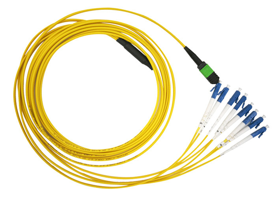 MTP MPO Faser-Optikverbindungskabel-Monomode- LSZH G657A2 Inspektion 12 LC beständig gegen das Verbiegen